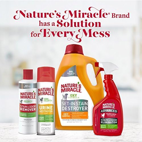 Nature's Miracle Advanced Cat Stain and Odor Eliminator Spray, Severe Mess Enzymatic Formula, Sunny Lemon Scent, 1 Gal