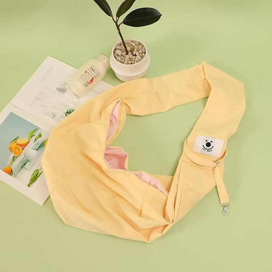 FORHER Pet cat Sling Carrier, Cat Travel Bag, Pet Soft Pouch and Tote Design, Shoulder Strap Hands Free Safe-Suitable for Puppy, Small Dogs Cats Outdoor (Yellow)