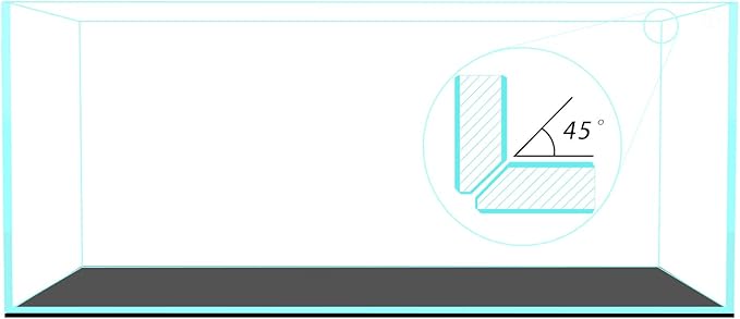 Fzone 80 Gal Rimless Low Iron Fish Tank Nova Clear Ultra-White 45° Mitered Edges Translucent Glass Anata Series Aquarium w/Black Foam Leveling Mat(S120-W50)