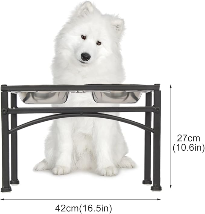 Funkeen Elevated Dog Bowls Raised Pet Feeder Cat Food & Water Diner Stand Set