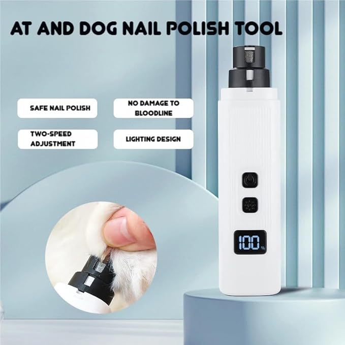 Catlabo Cat Nail, Catlabo Safe Cut Cat Nail Trimmer, Two Adjustable with 360° Grinding Settings, Low-Vibration Ultra-Quiet Under 40dB ＆ Powerful Enough for Thick Claws for All Kinds Pets (Black)