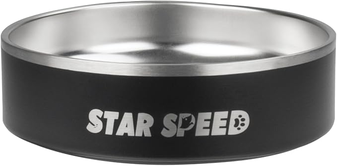 StarSpeed 24oz Stainless Steel Dog Bowls with Rubber Bottom Non-Slip Double Wall Metal Outdoor Dog Food and Water Bowls Weighted Insulated Pet Feeding Bowl for Small,Medium Sized Dogs or Cats