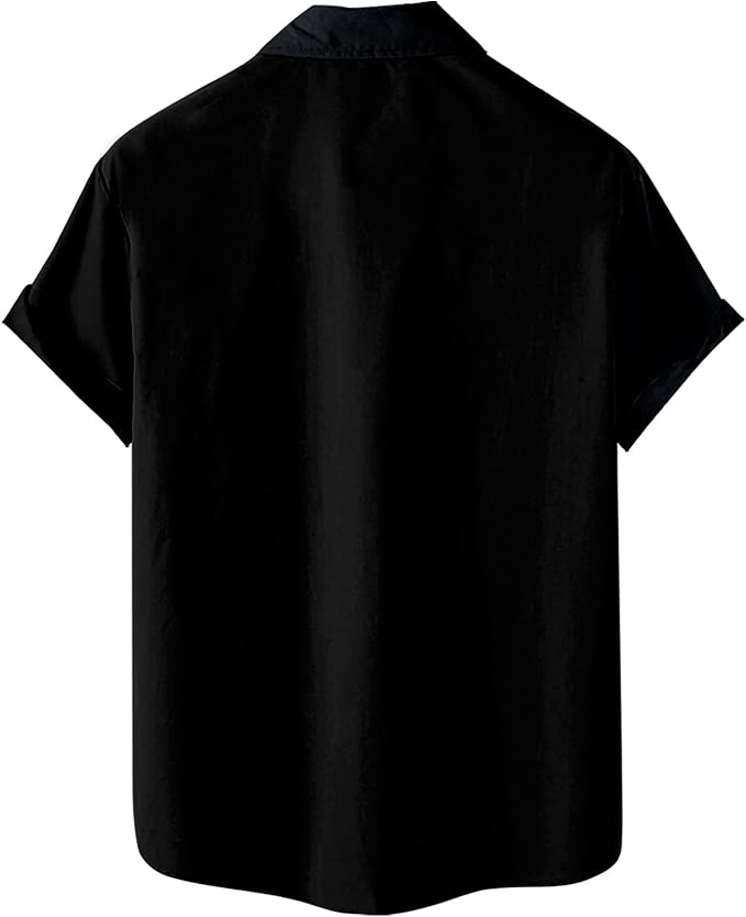 Men’s Hawaiian Shirt Western Cowboy Symmetrical Print Short Sleeve Button Down Casual Beach Holiday Summer Shirt