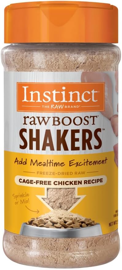 Instinct Raw Boost Shakers, Freeze-Dried Powder, Cat Food Topper - Chicken, 5.5 oz. Bottle
