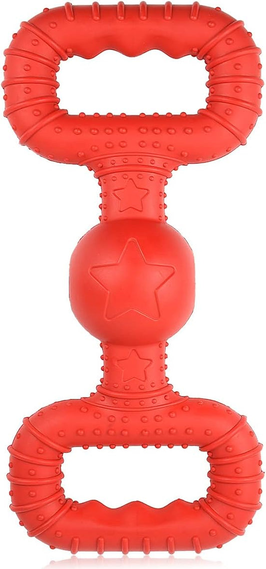 Natural Rubber Dog Toys for Large Aggressive Chewers - Lifetime Replacement - Tough Tug War Dog Toy for Large Dogs Tooth Clean, Red
