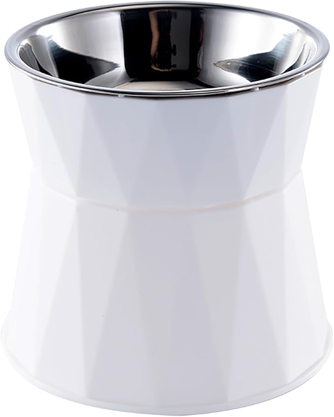 Elevated Cat Bowls for Food and Water, Raised Cat Food Bowls Beneficial for Digestion, Resonable Height, Whisker-Relief, Easy to Clean, 13oz(White)