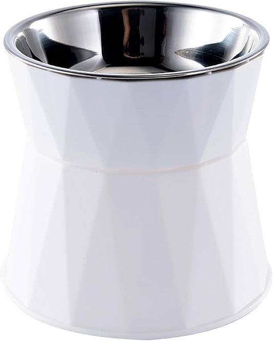 Elevated Cat Bowls for Food and Water, Raised Cat Food Bowls Beneficial for Digestion, Resonable Height, Whisker-Relief, Easy to Clean, 13oz(White)