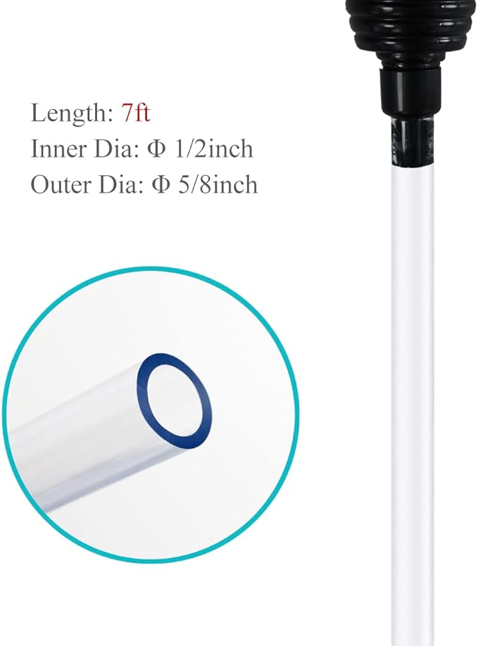 7ft Aquarium Siphon Vacuum Cleaner for Fish Tank Cleaning Gravel & Sand