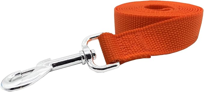 Nylon Dog Training Leash, Traction Rope, 4Ft /5 Foot /6 Feet Long, 5/8 inch 3/4 Inch 1 Inch Wide, for Small and Medium Dogs (1'' x 7 FT, Orange)