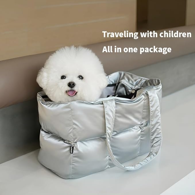 Small Dog Carrier Purse & Cat Tote Bag, Soft-Sided Handbag with Safety Strap, Breathable Mesh, Comfort Carry & Plush Cotton Interior, Lightweight Pet Travel Carrier for Daily Adventures (Yellow)