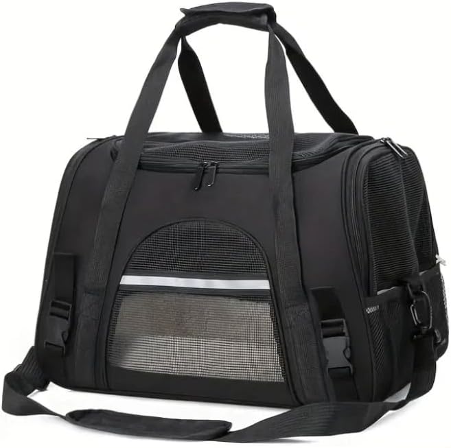 Cat Carriers, Dog Carriers, Pet Carriers – Airline-Approved Soft-Sided Bag for Cats & Small Dogs (Up to 15 lb), Foldable, Breathable Mesh, Privacy Cover, Washable & Lightweight