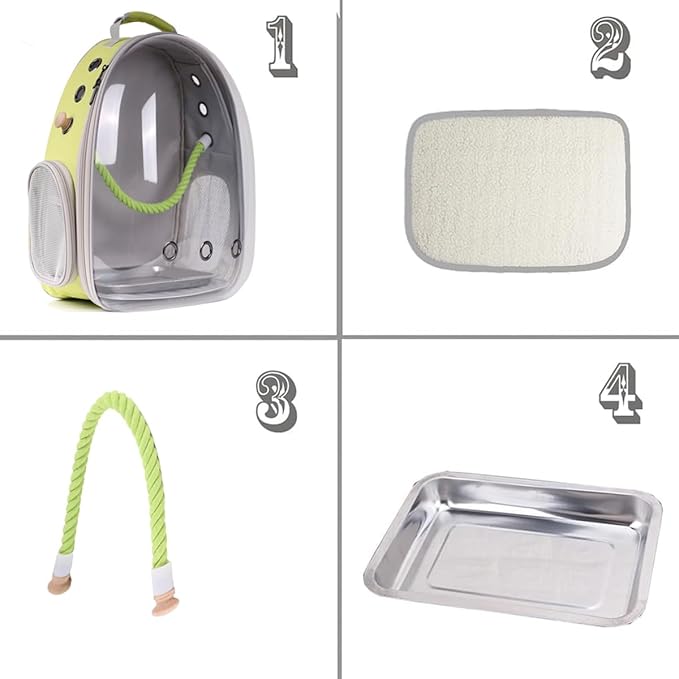 Bird Travel Backpack Carrier, Clear Bubble Window Transport Backpack for Birds, Space Capsule Astronaut Liked Vet Carry Book Bag for Parakeet Parrot (M-YEL, Clear Bubble)