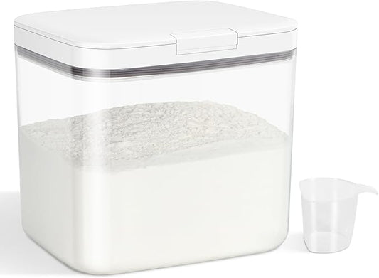 Versatile Storage Container Bin with Pop-up Lid & Scoop, Rice Flour Container Dog Cat Food Storage Container, Laundry Room Organization Household Essentials Kitchen Pantry Organizers