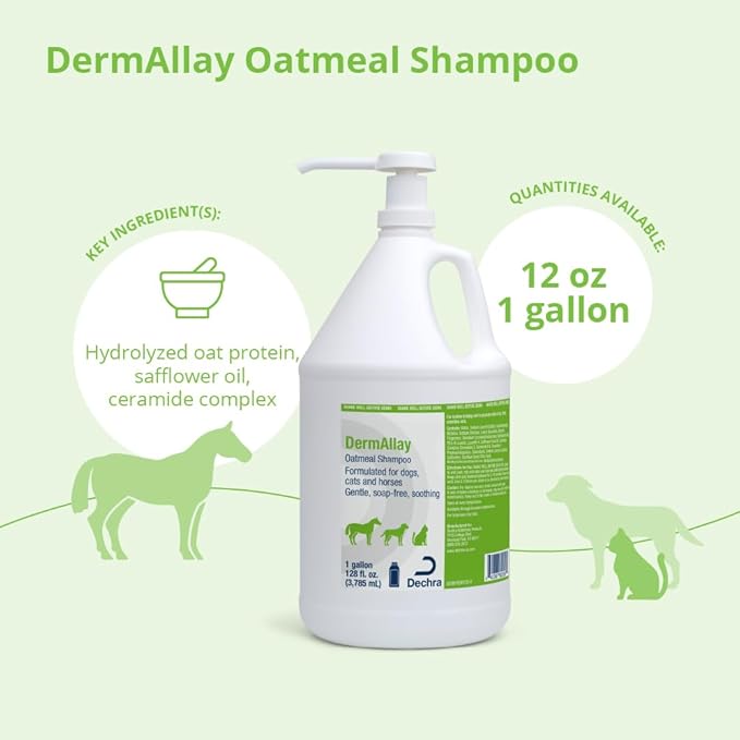 DermAllay Oatmeal Shampoo for Dogs, Cats and Horses, 1 Gallon