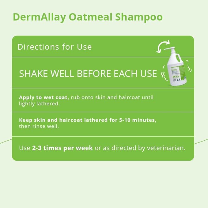 DermAllay Oatmeal Shampoo for Dogs, Cats and Horses, 1 Gallon