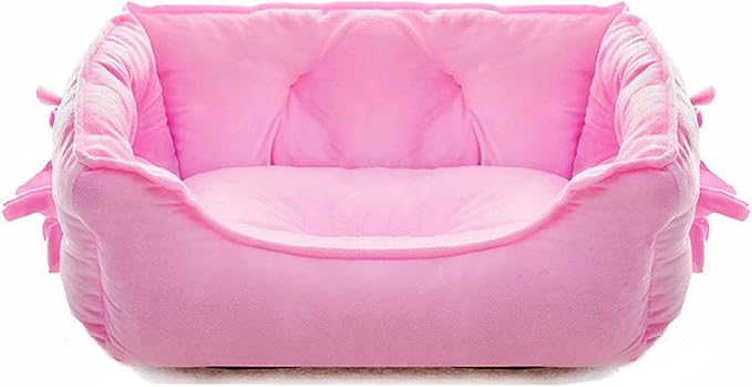 pawstrip Cute Princess Dog Bed Pink Puppy Bed for Small Dogs Breathable Cat Couch Bowknot Pet Cushion Comfortable Kitten Nest Girl Doggy Sofa, Waterproof Bottom (Pink)