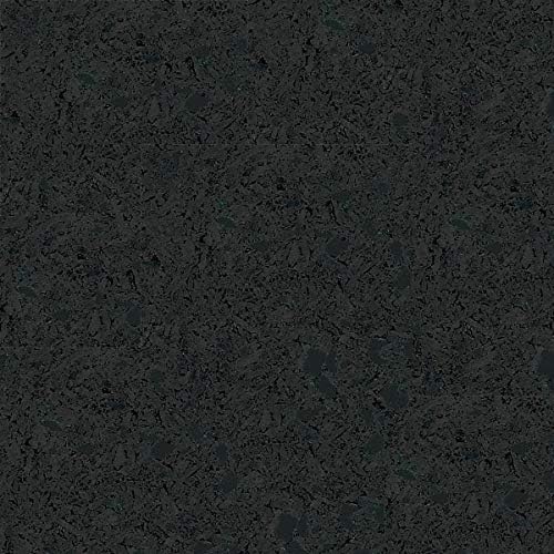 American Floor Mats 1/4in (7mm) Thick Solid Black 4' x 4' Heavy Duty Rubber Rolls, Protective Exercise Mats, Home Gym Rubber Flooring