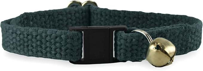 Hepper Hemp Safety Breakaway Cat Collar with Bells - Adjustable Large to Small Kitten Collar with Bell - Cat Collars for Girl Cats/Cat Collars for Boy Cats - Minimalist Cute Cat Collar with Cat Bells