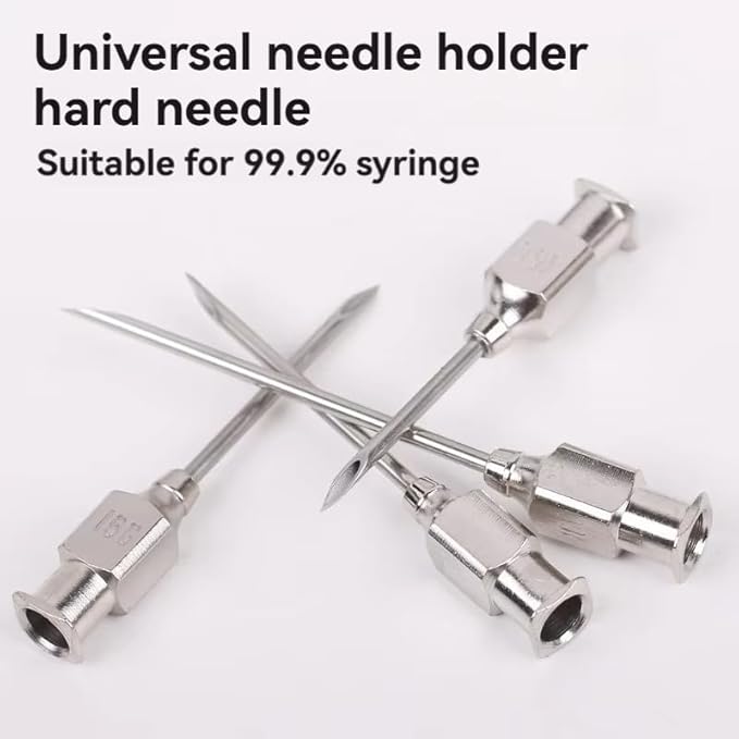 Veterinary Needles, Cattle Needle Poultry Injection Needles 12 Sticks,Suitable for Pigeons, Chickens, Ducks, Geese, Pigs, Sheep, Horses (14X25 17G)