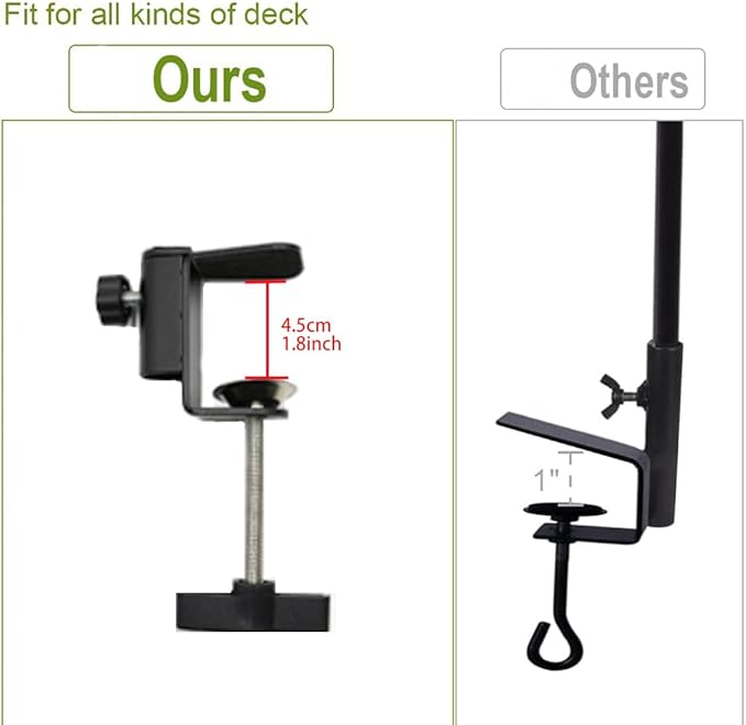 2Pack 36inch Deck Bird Feeder Hanger for Railing, Fence Hooks for Hanging, for Hanging Bird Feeders, Wind Chimes