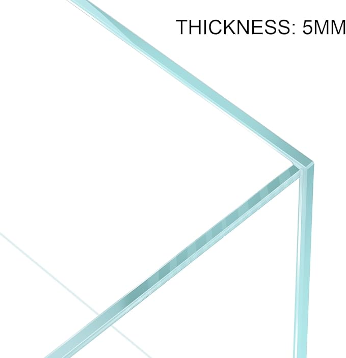 Tall Rimless Aquarium 3 Gallon, Ultra Clear Low Iron Nano Fish Tank for Betta, L7.9×W7.9×H11.8 Glass Thickness 5mm with EVA Foam Leveling Mat