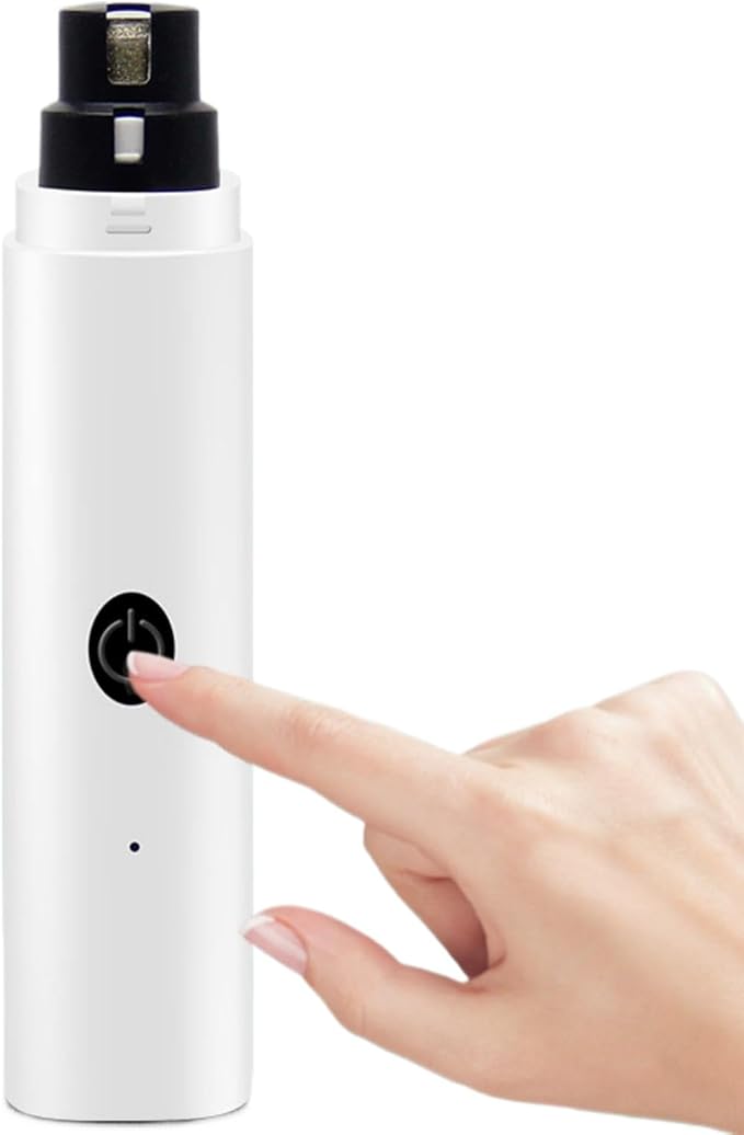 Quiet Rechargeable Pet Nail Grinder - Dog Nail Clippers and Grinder - with LED Lights and Quick Sensor, Diamond-Tip Dust Collector, Suitable for Large Dogs, Small Cats, and Rabbits (Pink)