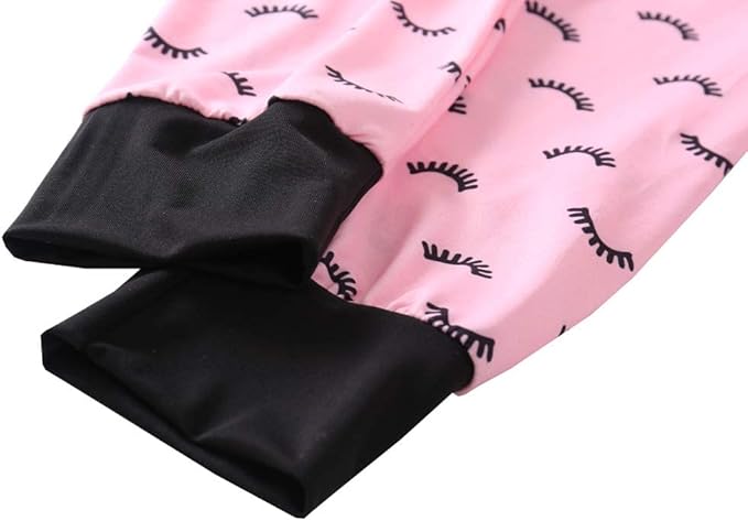 YIJIU Women's Summer Cute Cartoon Print Top and Pant Pajama Set Lounge Sleepwear