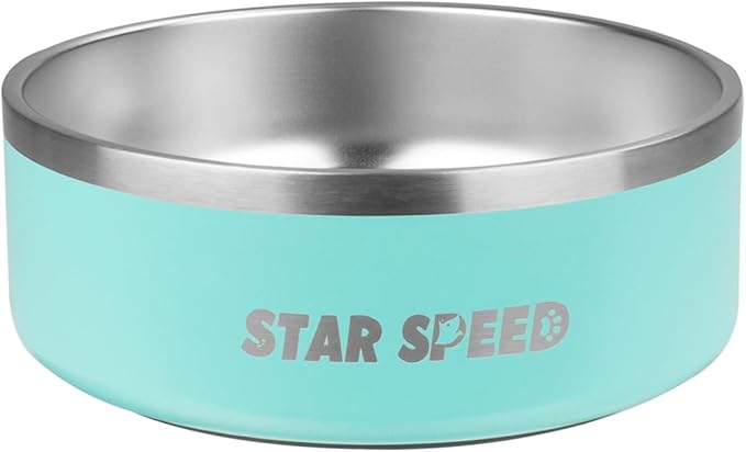 StarSpeed 42oz Stainless Steel Dog Bowls with Rubber Bottom Non-Slip Double Wall Metal Outdoor Dog Food and Water Bowls Weighted Insulated Pet Feeding Bowl for Small,Medium Sized Dogs or Cats
