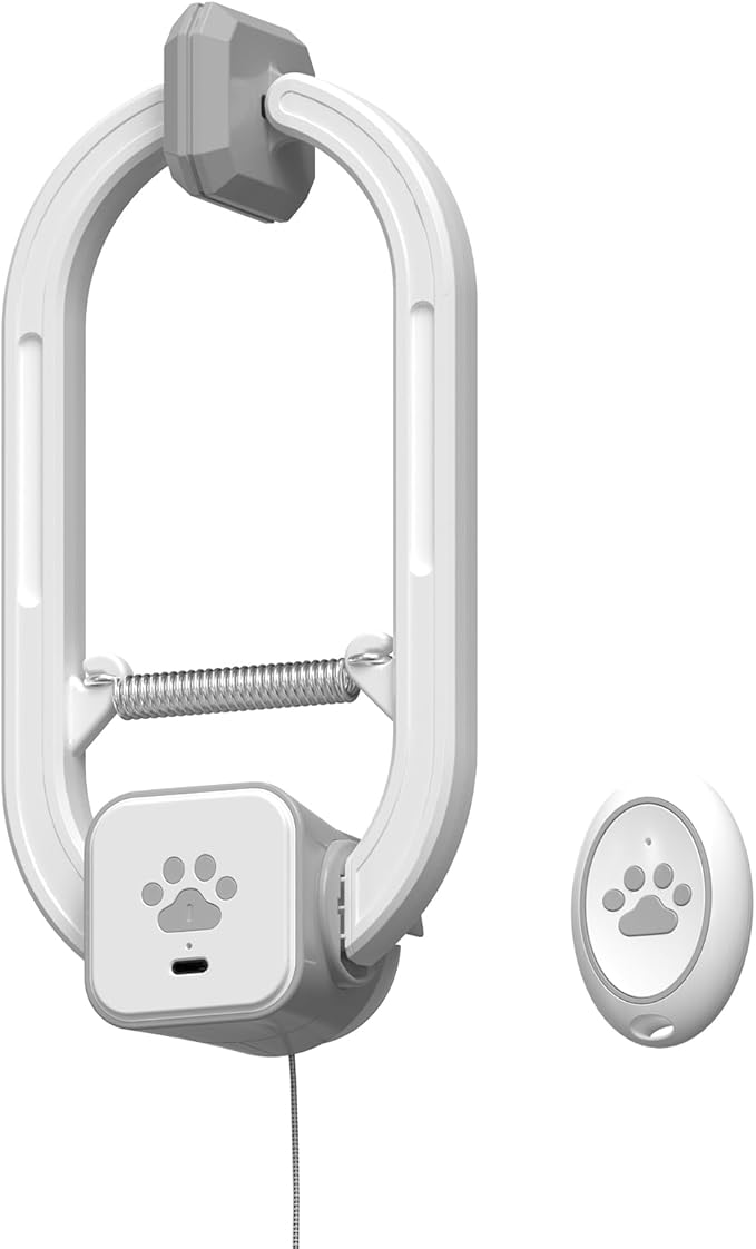 Rechargeable Electric Cat Teaser with Remote – Interactive Door Clip Toy for Cats, 2 Motion Modes (360° Spin & Irregular Jumping), Smart Auto Cat Toy for Exercise & Fun (Gray)