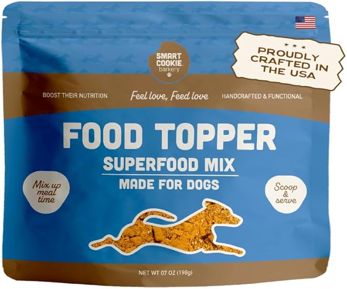Smart Cookie Natural Dog Food Topper - Superfood - Salmon Dog Meal Mixer for All Ages - Food Topper for Picky Eaters and Boosting Nutrition - Non GMO, Made in The USA - 7 oz Bag (15 Day Supply)