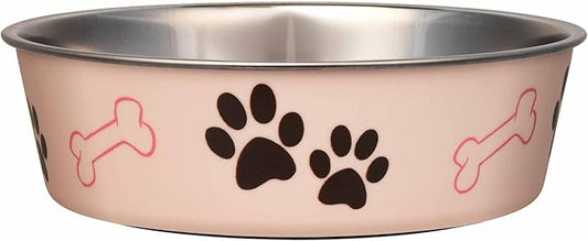 Loving Pets Bella Dog Bowls- Stainless Steel Dog & Cat Bowls - Spill Proof Dog Food Bowl, Cat Bowl, Puppy Essentials & Pet Supplies Great for Home & Travel (Large 35-65 lbs, Paparazzi Pink)