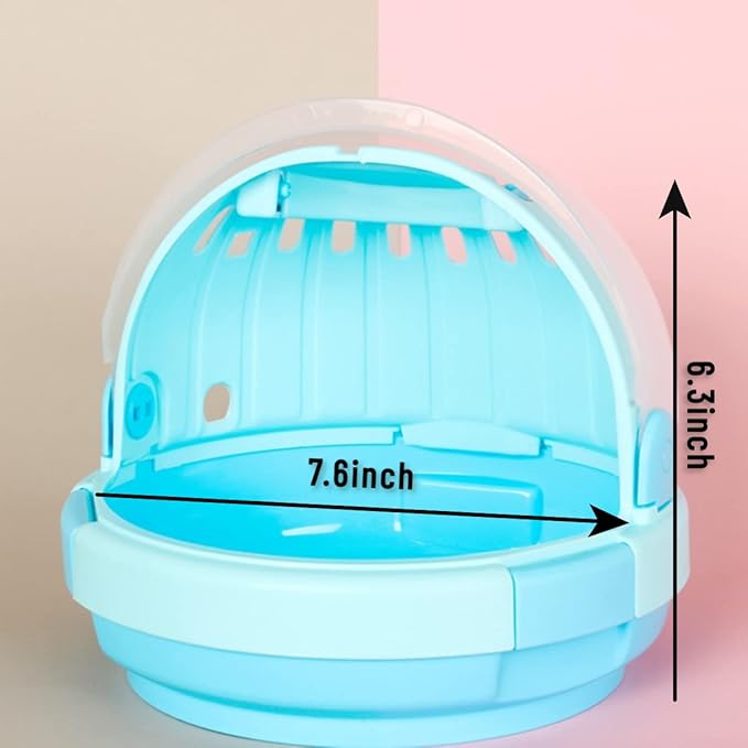 Bird Carrier with Handle - Parrot Carrier Lightweight Portable Pets Suitcase Transparent Breathable Cage for Small and Medium Birds Parrots Parakeet Cockatiels Conure Birds Accessories (Blue)