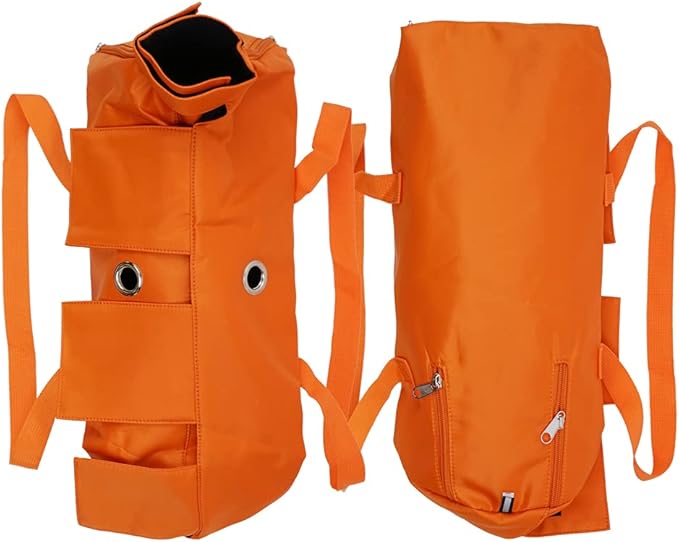 Kukaster Pet Cat’s Restraint Bag for Claw Care Nail Trimming Anti-Scratching Grooming Bag for Cats Medical Examination(Orange-l)