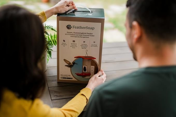 Smart Hummingbird Feeder: AI Bird ID, Wi-Fi and Solar Power, Stunning HD Images and Videos are Sent Directly to Your Phone, Easy to Clean and Hang - Best Smart Hummingbird Feeder