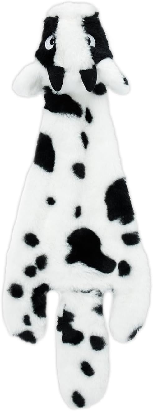 Best Pet Supplies Squeaky Dog Toys with Soft Durable Fabric for Small, Medium and Large Pets Interactive Toy for Indoor Play, Supports Active Biting and Play - Cow, Small