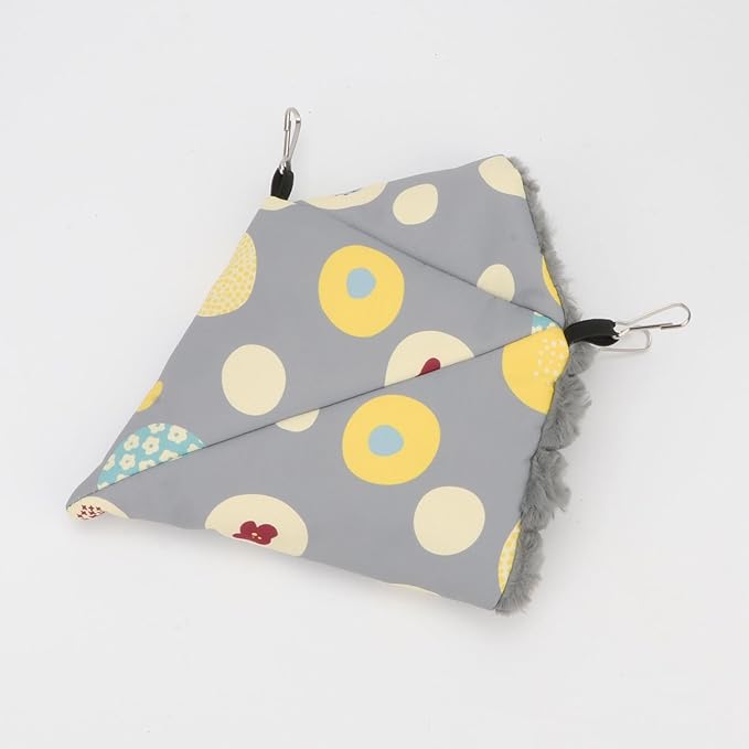 Wontee Bird Nest House Winter Warm Hanging Hammock Bird Bed Snuggle Hut for Parakeets Budgies Caique Conures Cockatiels (Medium, Grey)