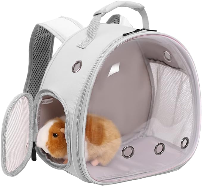 Guinea Pig Backpack, Space Capsule Bubble Window Small Animal Backpack for Guinea Pig, Bird Bunny Rabbit