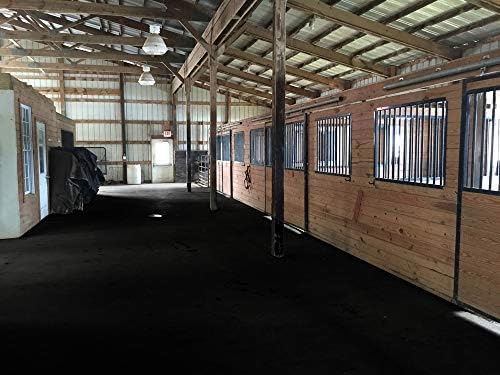 American Floor Mats - Heavy Duty, 2' x 2' Horse Stall Tiles for Horse Stables - 3/4" Thick, Durable Rubber Flooring - Solid Black 6' x 8' Set - (12 Tiles Total)