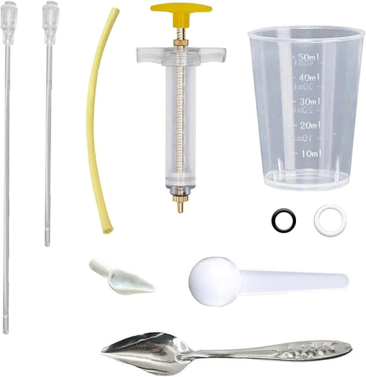 8 Pcs Bird Feeding Syringe Set Feeding Tubes for Baby Birds Parrot Hand Feeding Syringe Pet Syringe Feeding Tube Stainless Steel Metal Feeding Spoon Small Animals (50ml-Set of Eight)