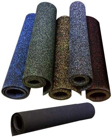 American Floor Mats 1/4in (7mm) Thick 10% Mocha 4' x 30' Heavy Duty Rubber Rolls, Protective Exercise Mats, Home Gym Rubber Flooring