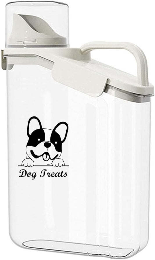 DogTreats Storage Container Airtight Portable Dog Food Container with Handled Lid and Pour Spout,DogTreats Storage for Dog Dry Food Small Pet Food Container
