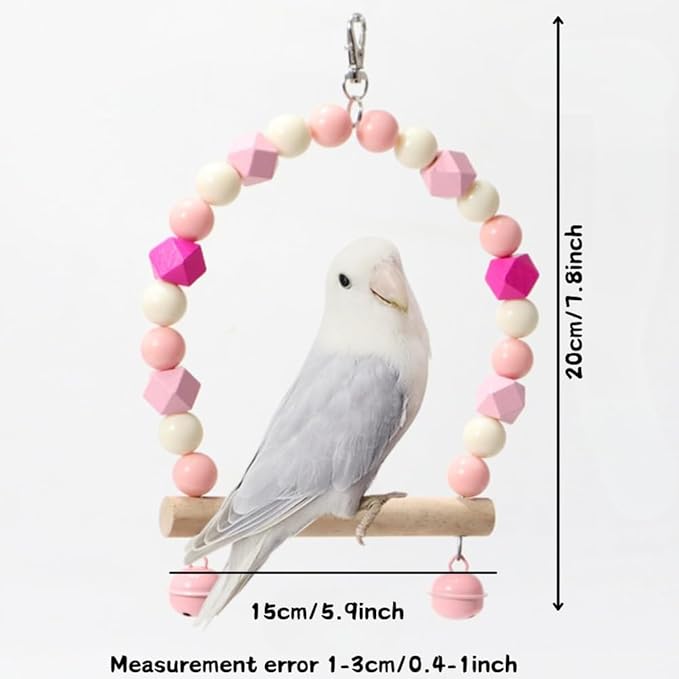 3PCS Bird Toys Bird Foraging Toys Chewing Hanging Birdcage Swing Cage Accessories Parrot Climbing Ladder for Conure Parakeet Cockatiel Budgies Lovebird Parrotlet (Purple)