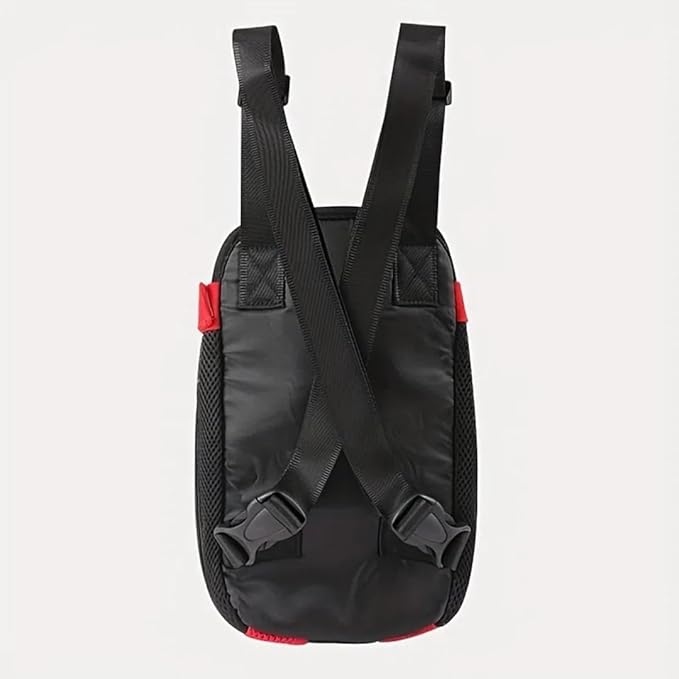 Pet Dog Carrier Backpack, Portable Breathable Mesh Chest Carrier, Polyester Woven Double Shoulder Pet Bag for Outdoor Adventures (Pink, Medium)