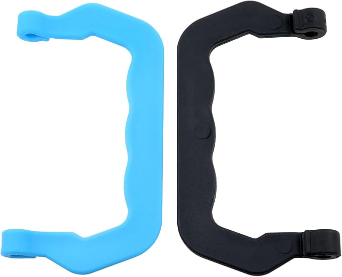 Plastic Dog Crate Pet Carrier Remove Handle Rabbit Cage Cat Carrier Plastic Handle Movable Handle (2 Blue and 2 Black) -4PCS