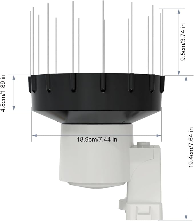 ECOWITT WH40BH Wireless Rain Gauge Outdoor Sensor, with 5cm/1.96in Height Self-Emptying Rainfall Collector Funnel, 15 Pcs Bird Spikes - - Accessory Only, Can Not Be Used Alone, 915 MHz