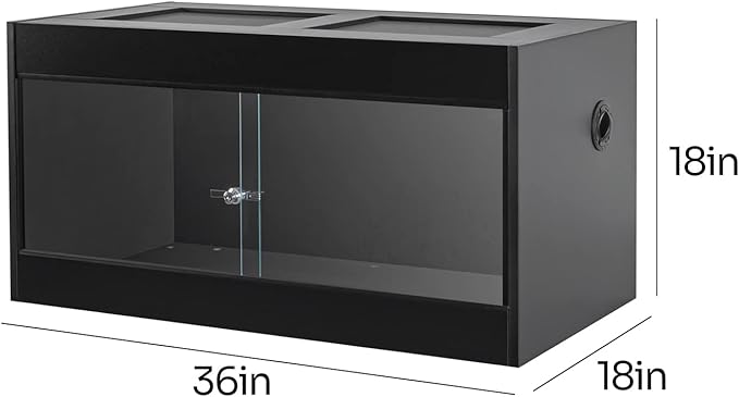 50 Gallon Reptile Enclosure, 36" x 18" x 18" Wooden Reptile Terrarium with Double Hinge Sliding Doors & Top Screen Ventilation, Better Heat Preservation, Suitable for Bearded Dragon Gecko Ball Python