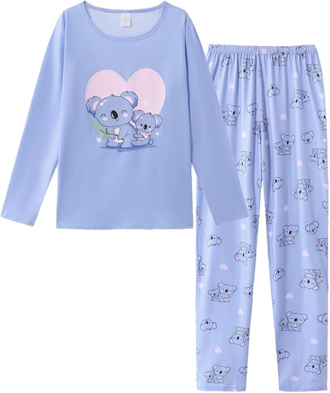 YIJIU Women's Sleepwear Long Sleeve Top and Pants Pajama Set Panda Print Nighty