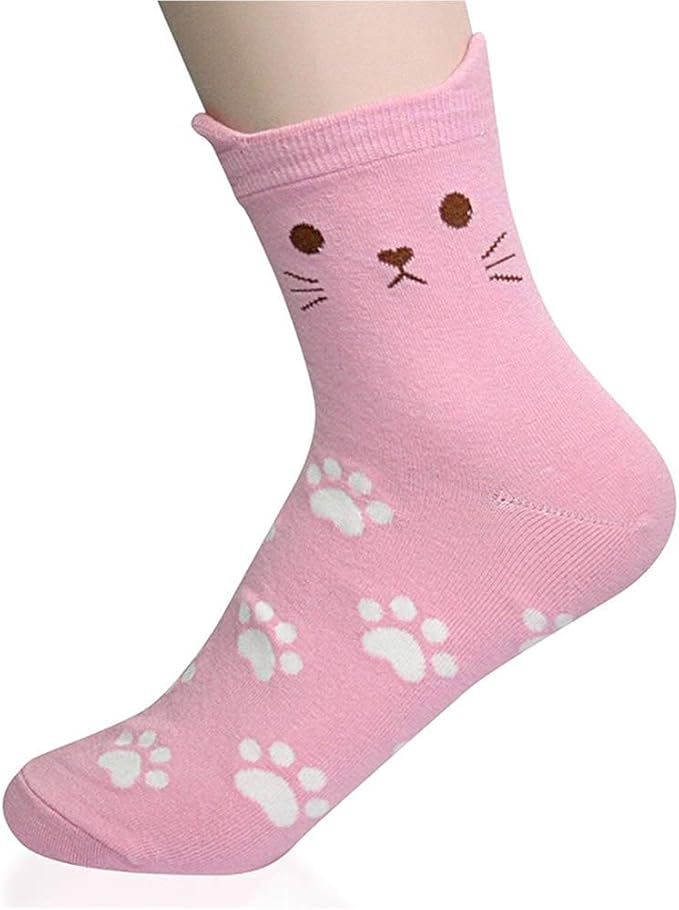 Womens Grils Cute Animal Socks, Dog Cat Socks, Novelty Funny Crew Sock, Animal Gifts for Women Dog and Cat Lovers