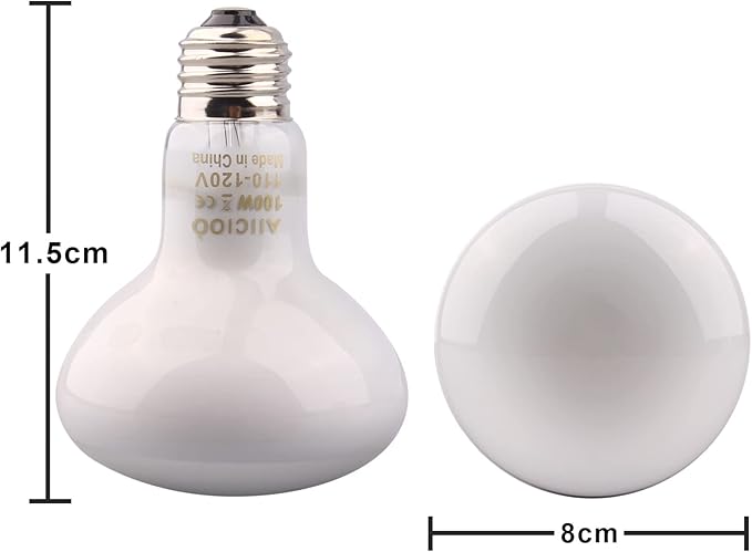 Aiicioo Reptile Basking Light Bulb - 100W Reptile Heat Lamp 2 Pack UVA Daylight Amphibians Basking Bulb for Bearded Dragon Turtle Hermit Crab Gecko Lizard Daylight