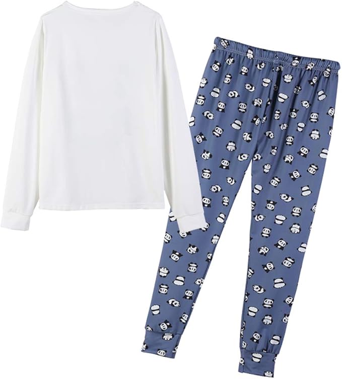 YIJIU Women's Sleepwear Long Sleeve Top and Pants Pajama Set Panda Print Nighty